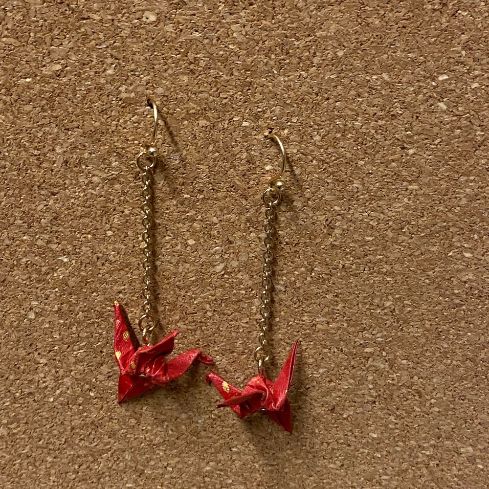 Thousand paper cranes earrings